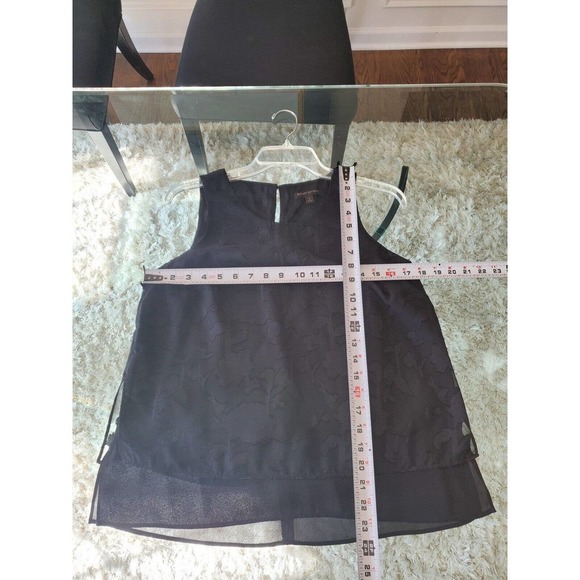 Banana Republic Womens Black Floral Polyester Round Neck Sleeveless Top Blouse S - Picture 9 of 10